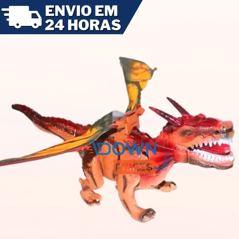 Dragão Místico Brinquedo Infantil Bate Asas Anda 43 Cm com Som