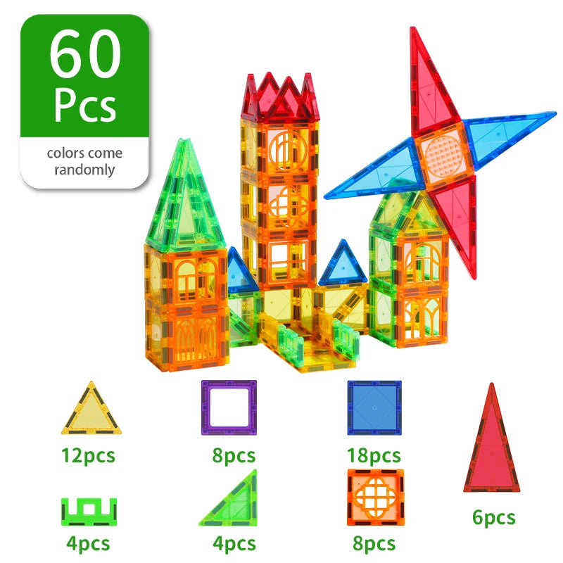🔥Magplayer - Blocos de Construção Magnéticos Montessori 🧲 | Brinquedo Educativo STEM 🎓 | Presente Criativo para Crianças 🎁