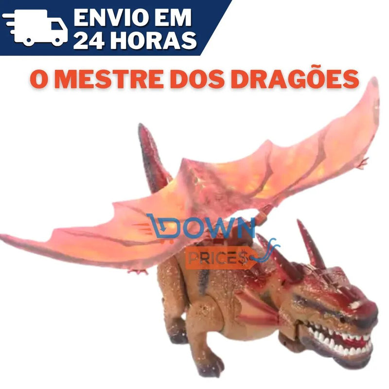 Dragão Místico Brinquedo Infantil Bate Asas Anda 43 Cm com Som