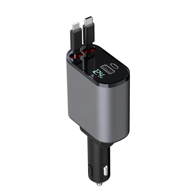 Carregador Rápido 4 em 1 Retrátil para Carros | Baig™