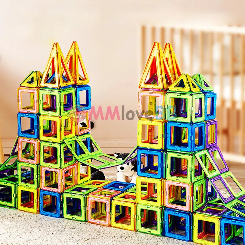 Blocos Magnéticos para Crianças - Conjunto de Construção Designer Plus | Brinquedo Educativo de Tamanho Grande para Crianças | Lojas Ray Oficial